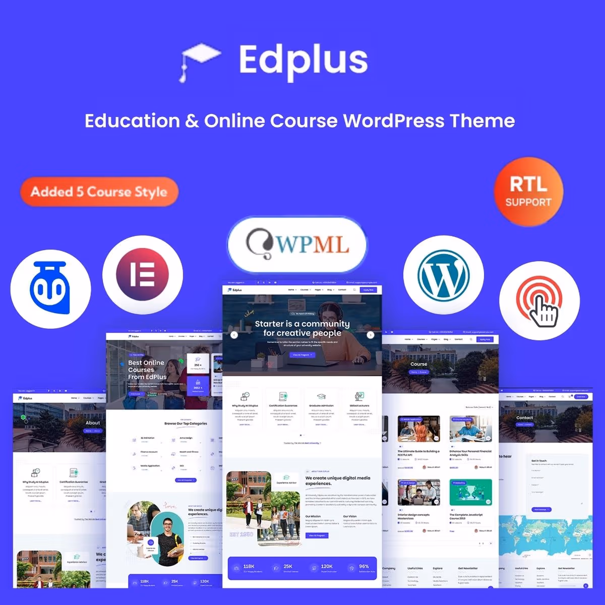 Edplus - Education & Online Course WordPress Theme + RTL